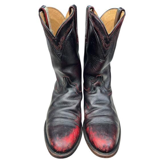 Cody James Men’s Black Cherry Distressed Cowboy Boot Size US 8.5 D - Picture 7 of 11
